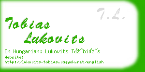 tobias lukovits business card